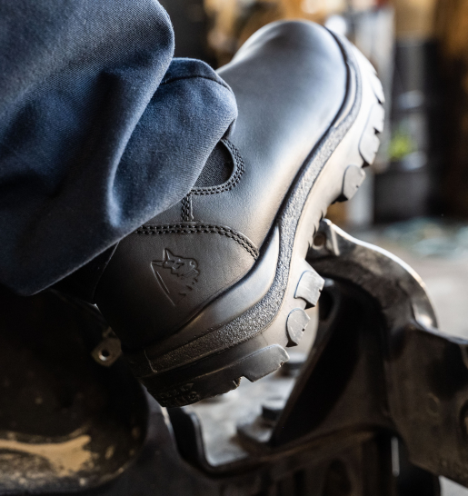 black landscaping work boots