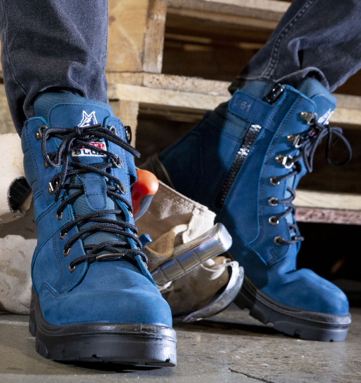 blue work boots men