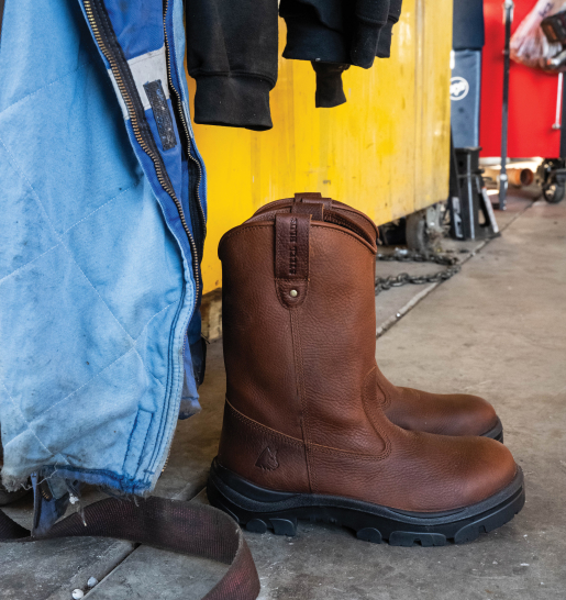 oil and gas work boots brown