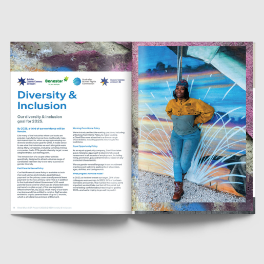 CSR report spread - diversity and inclusion