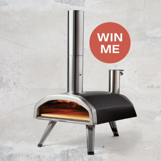 Win an Ooni Pizza Oven with Steel Blue Promo Page