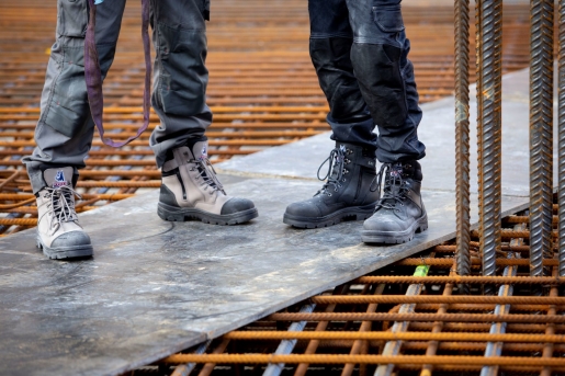 slate and black work boots