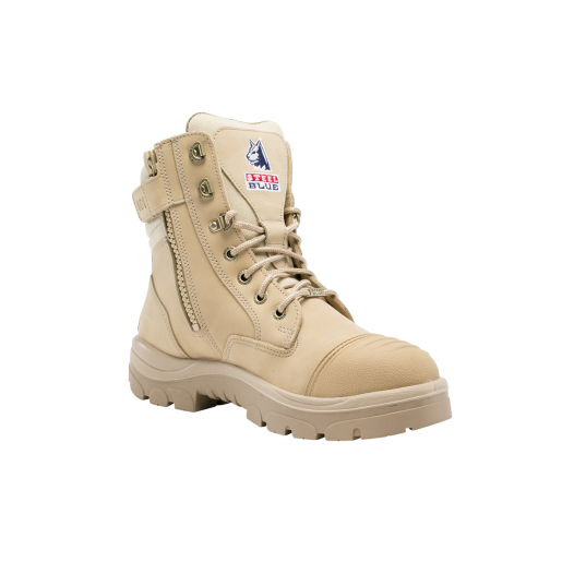 steel blue work boots sandcolour