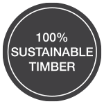 Steel Vintage 100% sustainable timber badge