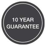 Steel Vintage 10 year guarantee badge
