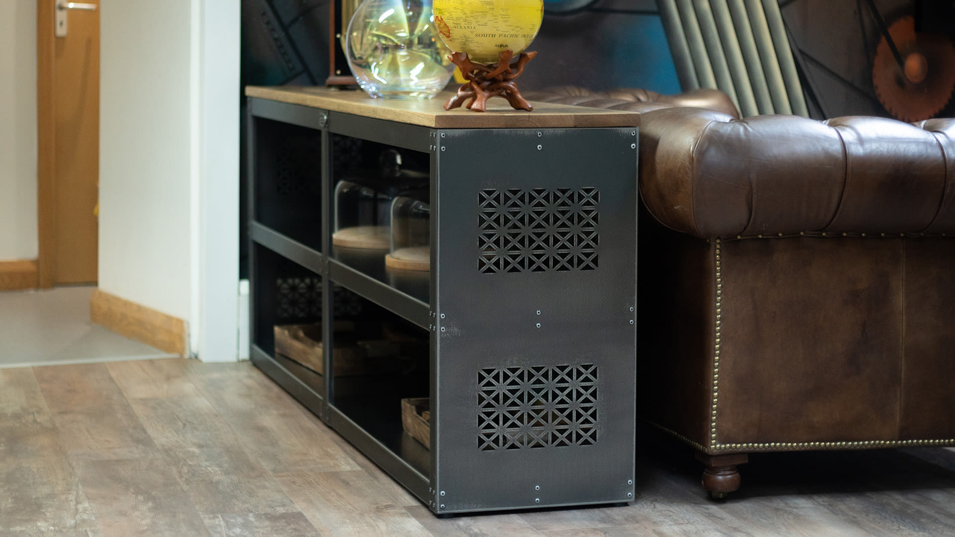 Steel Vintage Lattice Sideboard