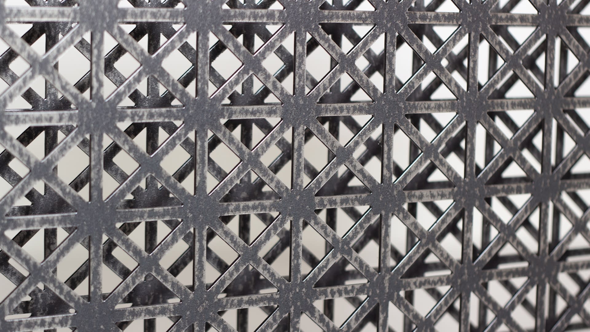 Steel Vintage grand artisan height adjustable desk closeup of lattice