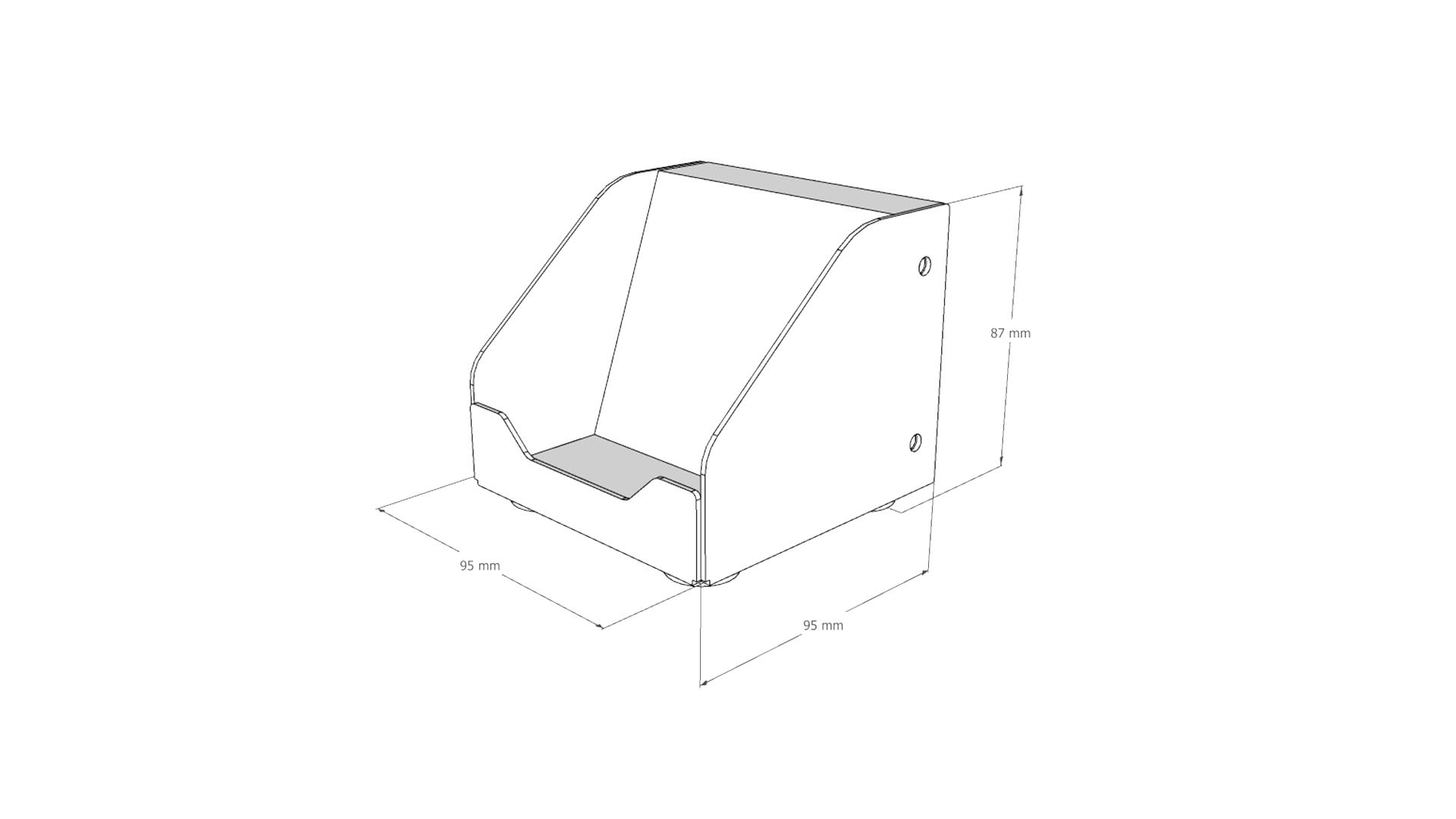 Steel Vintage business card stand technical drawing