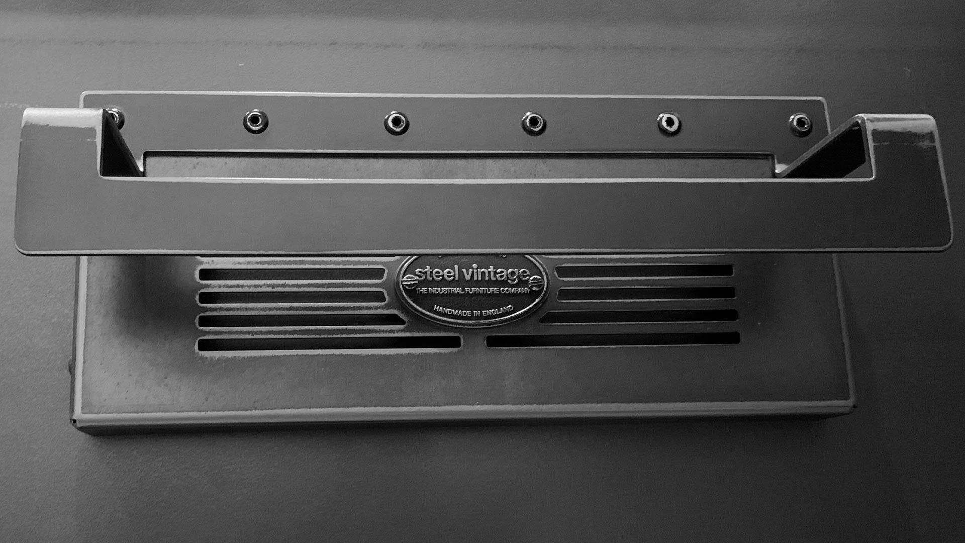Steel vintage towel rail b/w