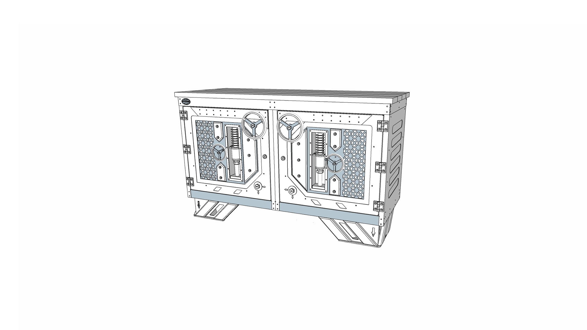 sv steampunk style 2 module sideboard technical drawing