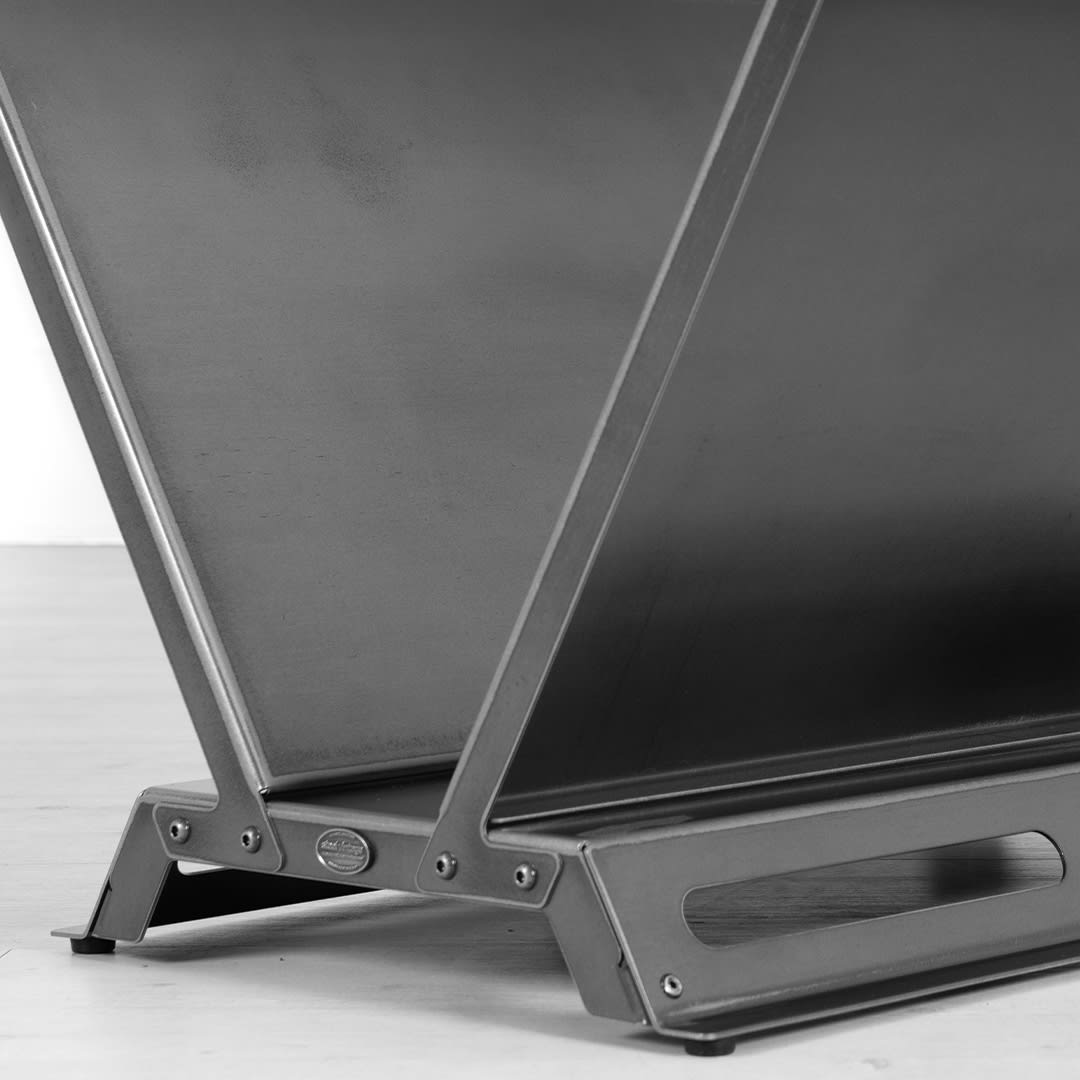 industrial style steel portfolio document rack black and white