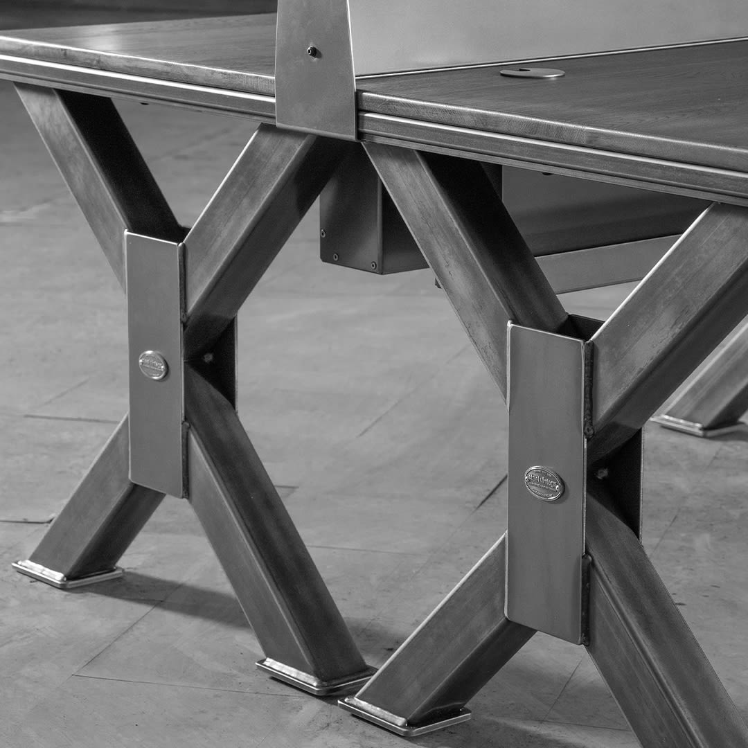 SV INDUSTRIAL STYLE MODULAR DESK WITH X SHAPED LEGS BW