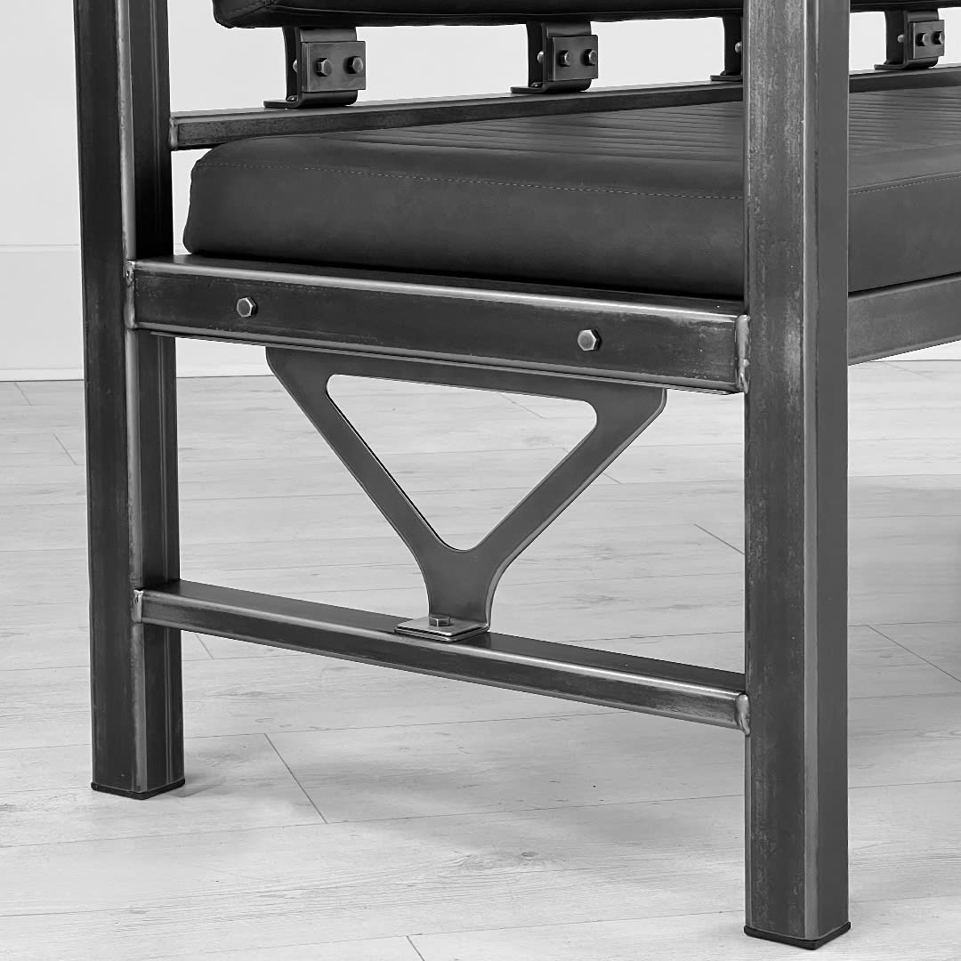 SV Brunel bench seat with vegan friendly upholstery black and white