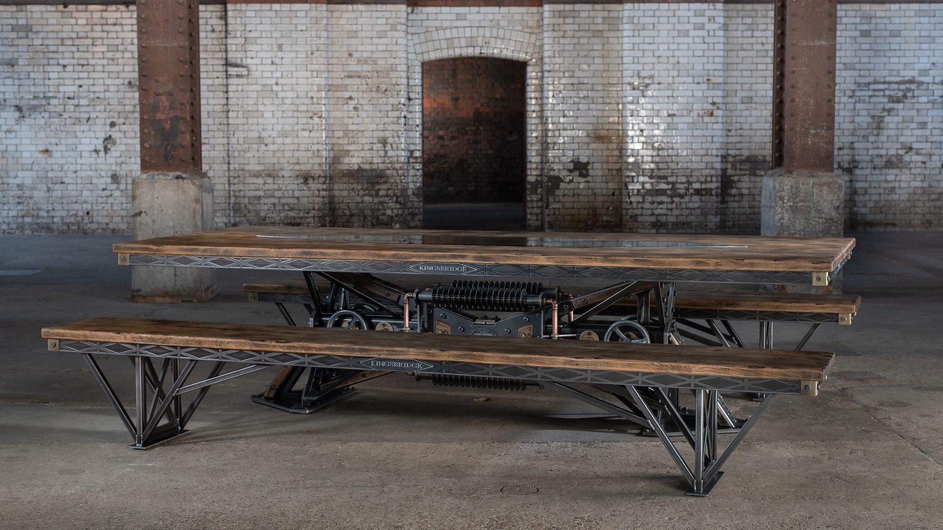 The Kingsbridge Bench Industrial Seating Steel Vintage