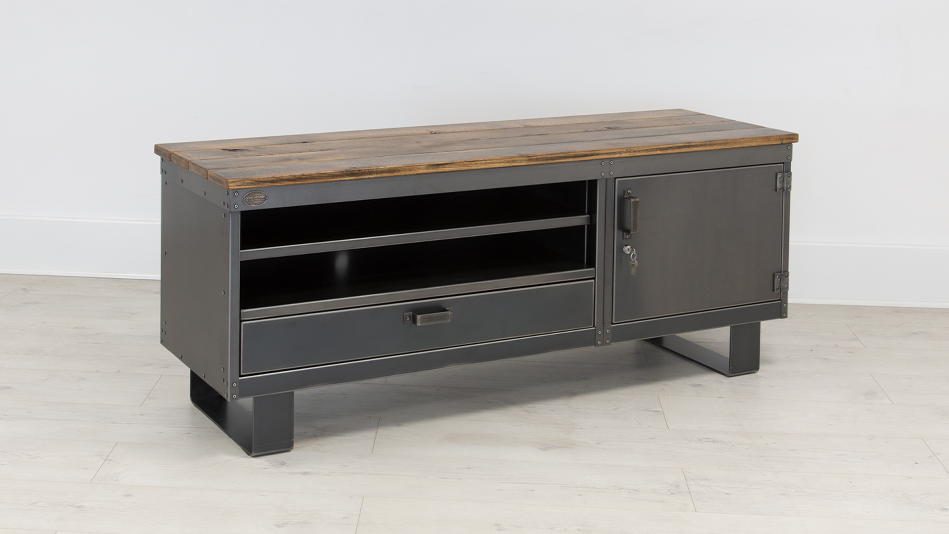 The Engineering TV Unit Industrial Style Storage Steel Vintage
