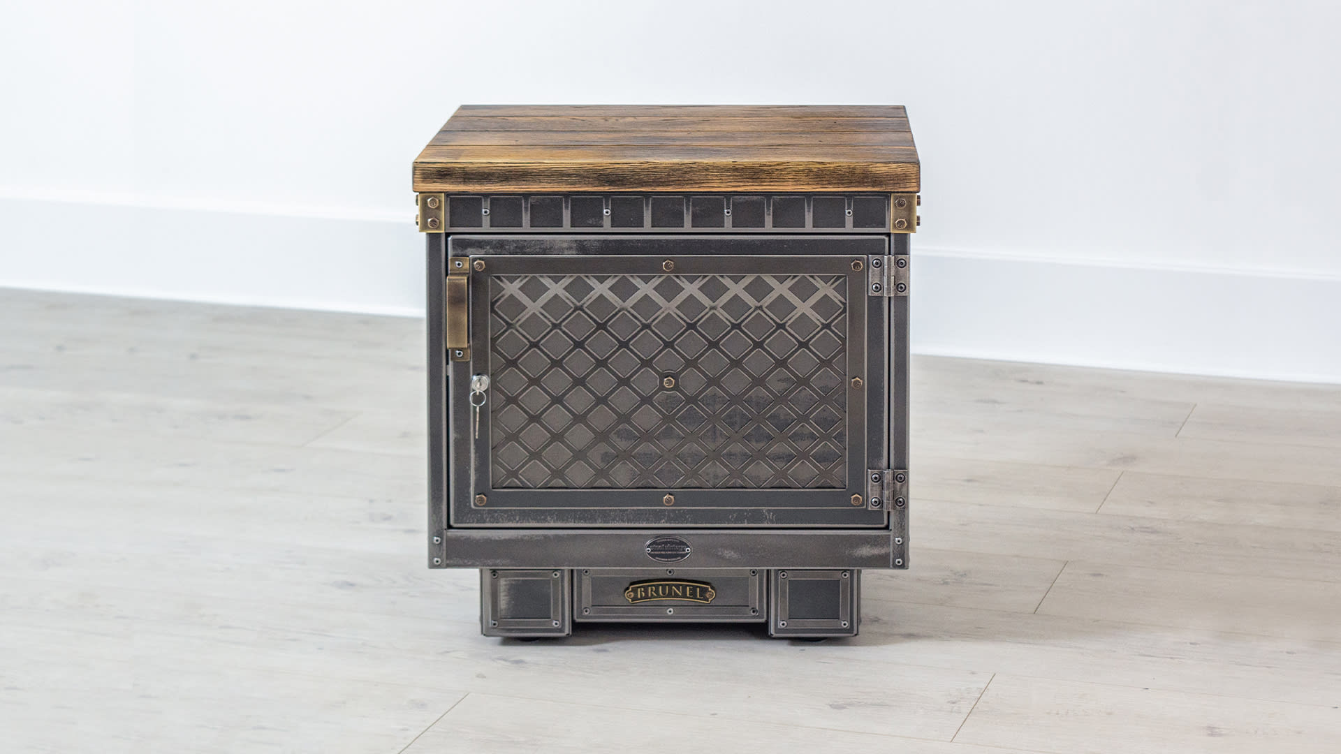 STEEL VINTAGE BRUNEL PEDESTAL SIDEBOARD