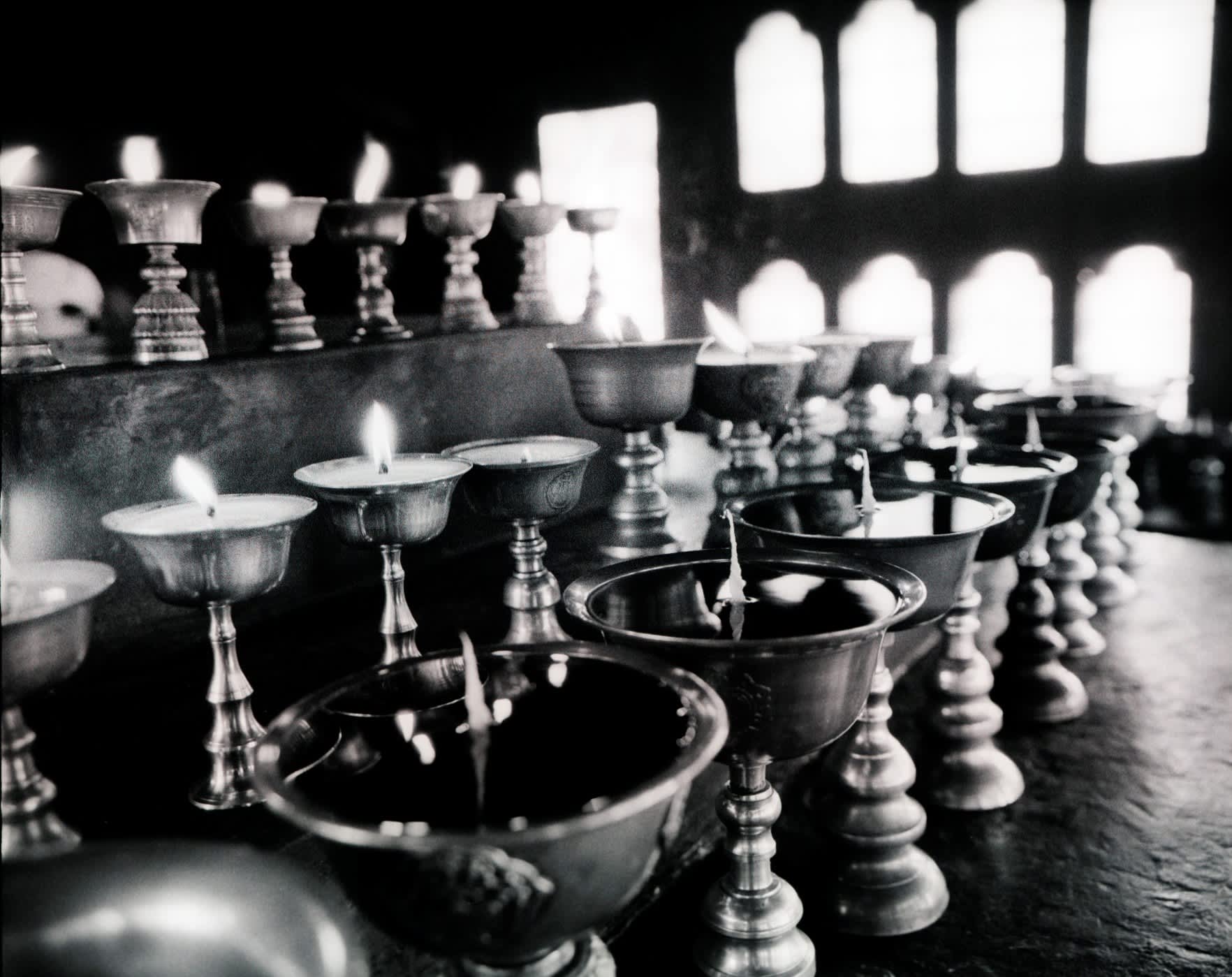 Butter Lamps, in Black and White