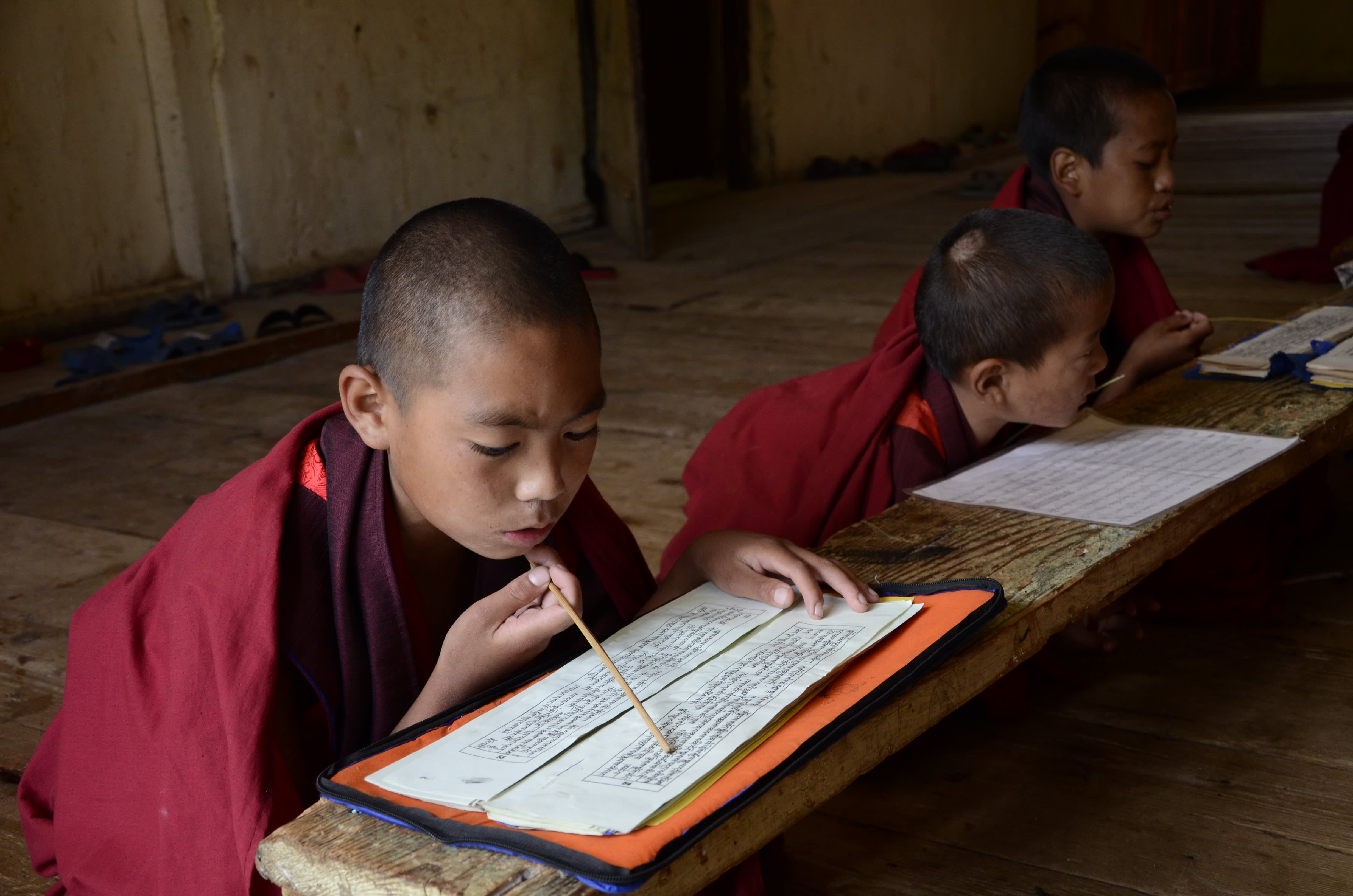 Classroom, Reading; Dechenphug Monastery
