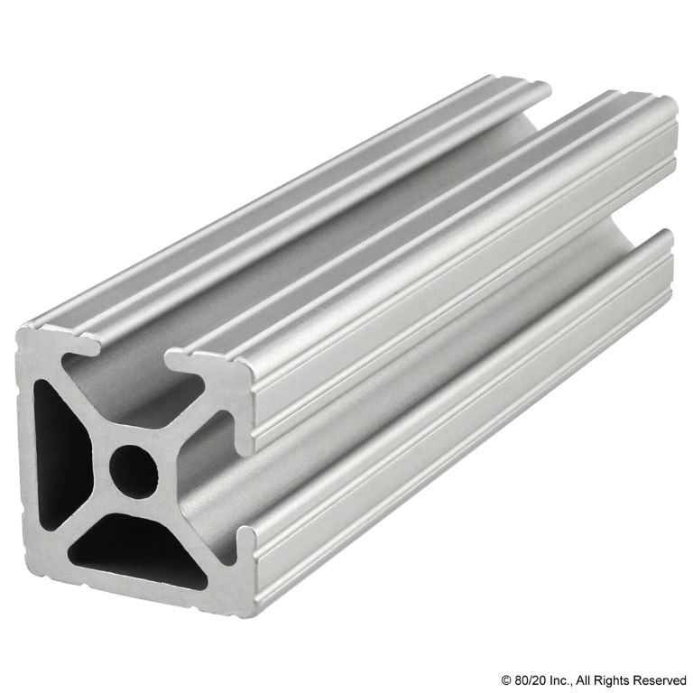 1.00" X 1.00" T-Slotted Profile - Two Adjacent Open T-Slots #1002
