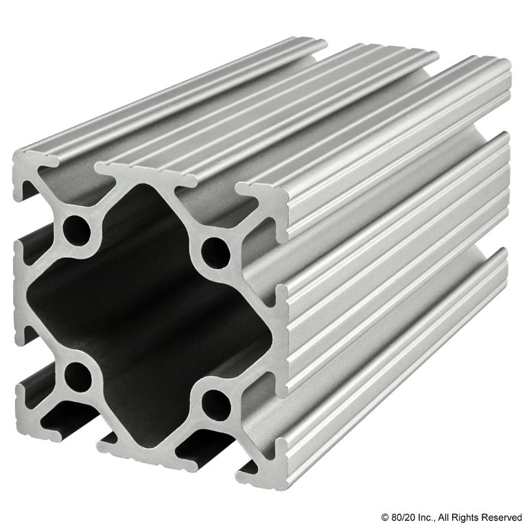 2.00" X 2.00" T-Slotted Profile - Eight Open T-Slots #2020