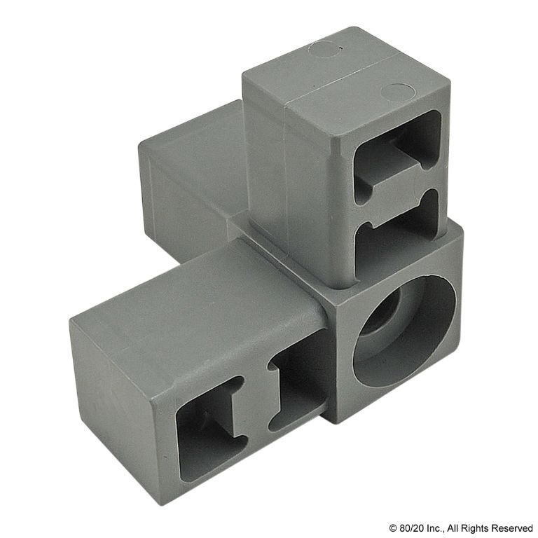 3 Way - Corner Connector with Caster or Spacer Receptacle