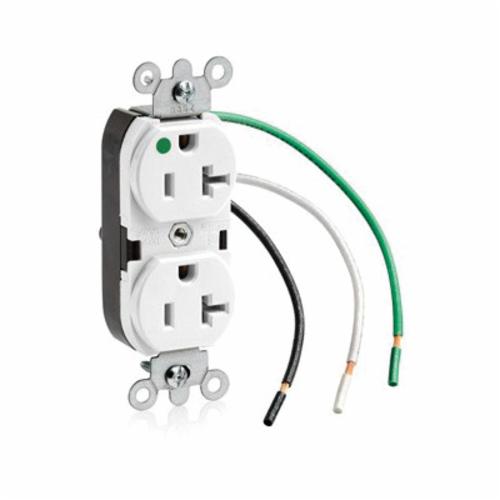 Leviton® 8300-LW 1-Phase Duplex Heavy Duty Grounding Slim Straight ...