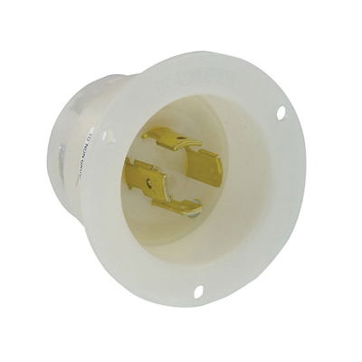Leviton® 2455 3-Phase Non-Grounding Receptacle Locking Flanged Inlet ...