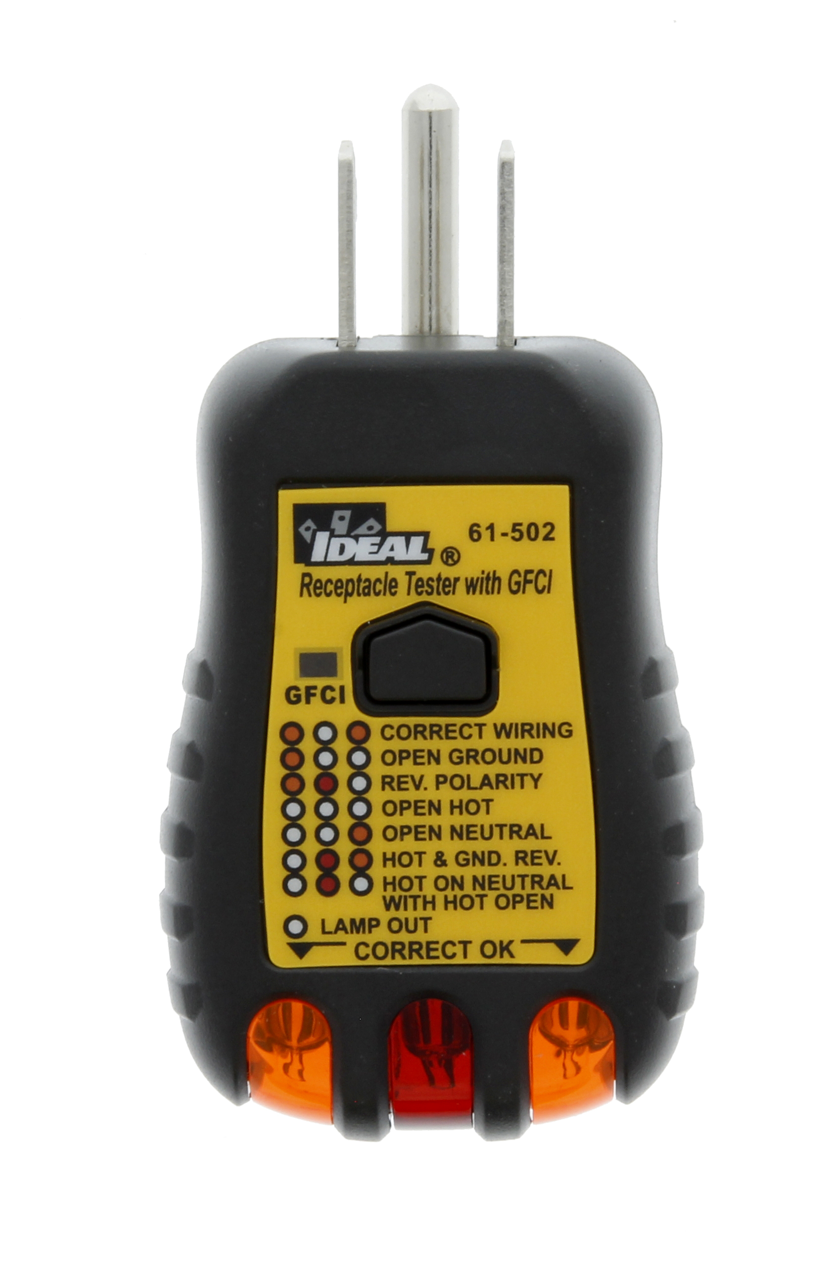 IDEAL 61 502 120V Volt LED GFCI RECEPTACLE CIRCUIT TESTER