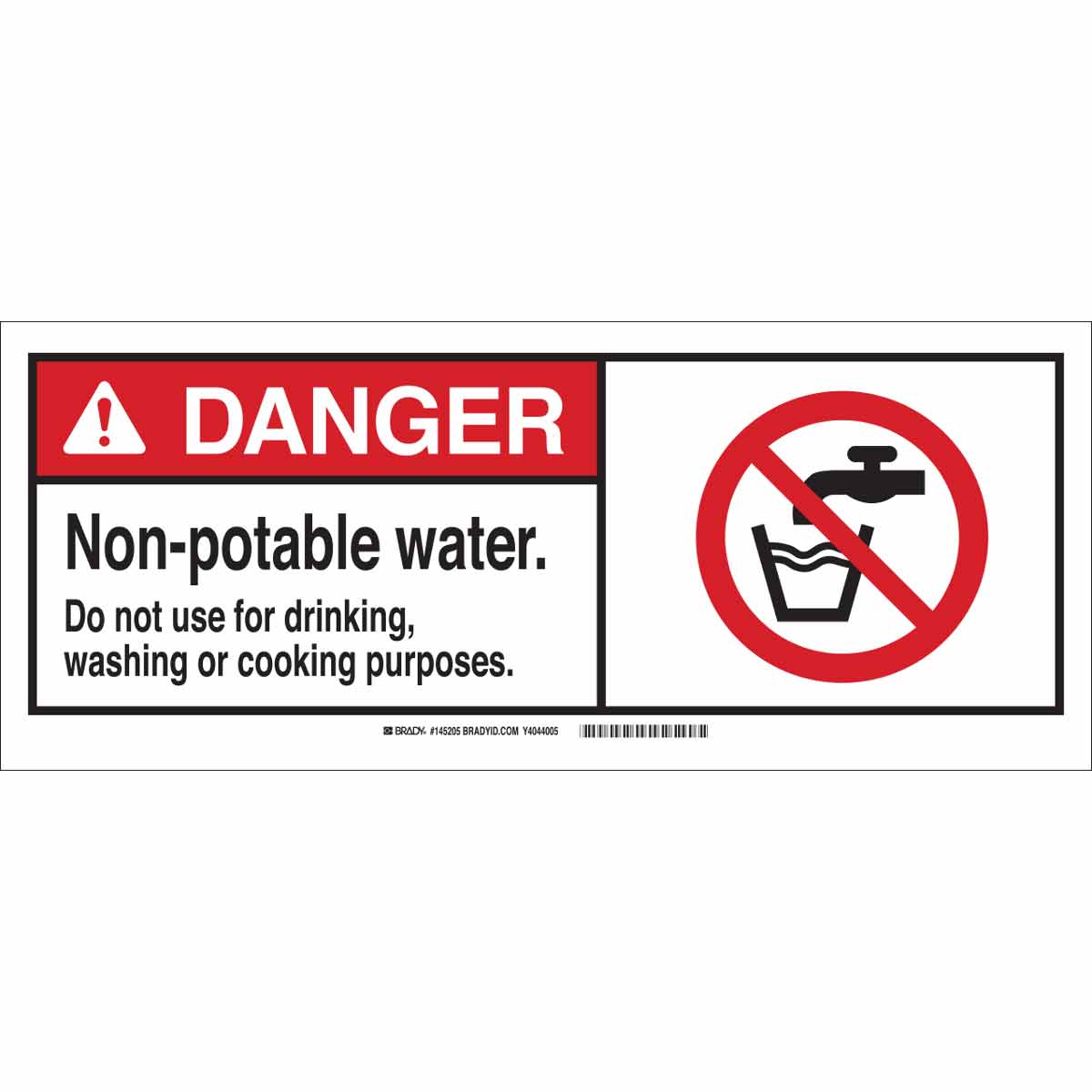 Brady® 145205 Non-Reflective Rectangle Chemical and Hazardous Material ...
