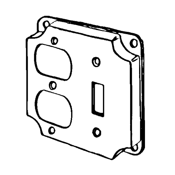 Appleton® 8375N Square Box Cover, 4 in L x 4 in W x 1/2 in D, Steel ...