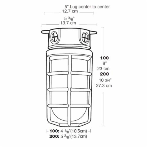 RAB Lighting VX100DG RAB VX Series Outdoor Vaporproof Light With Glass ...