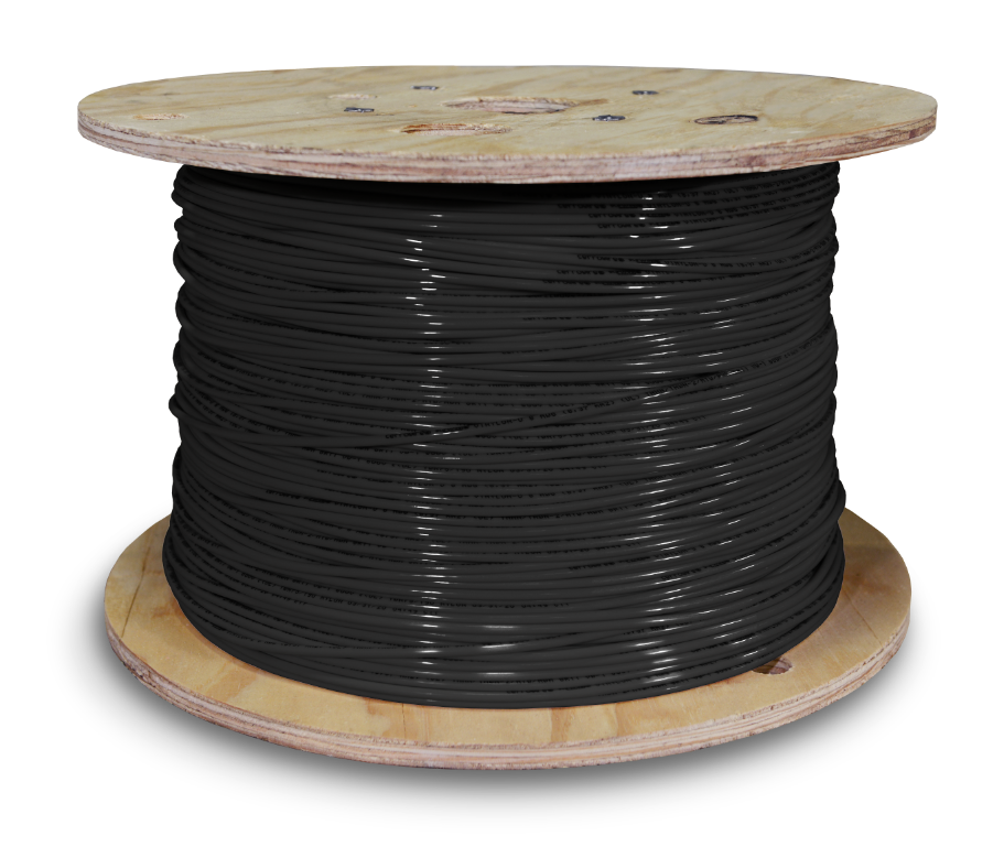 THHN 1/0 AWG Stranded Black Copper Building Wire 5000 FT Spool Order by the  foot - 1 FT Minimum