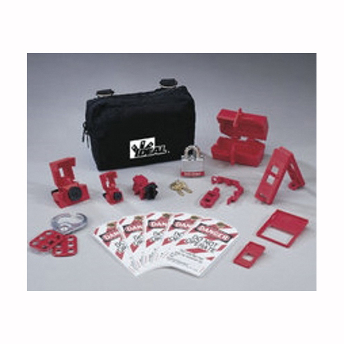 Ideal® 44970 Basic Lockout/Tagout Kit, Black/Red, Nylon Zipper