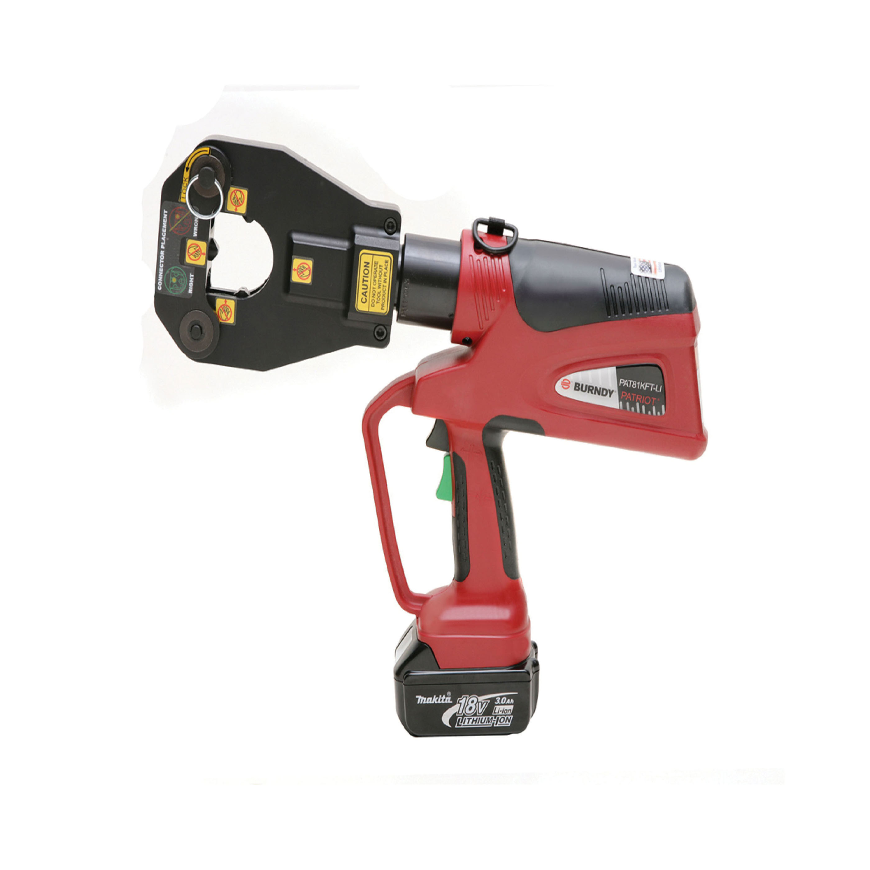 Burndy® PAT81KFTLI 4Point® Patriot® Battery Actuated SelfContained Hydraulic Crimping Tool, 6
