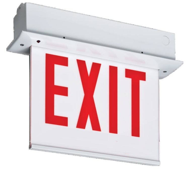 Lithonia Lighting® EDGRC W 1 RW CH3 EL Recessed Mount LED Edge Lit Exit