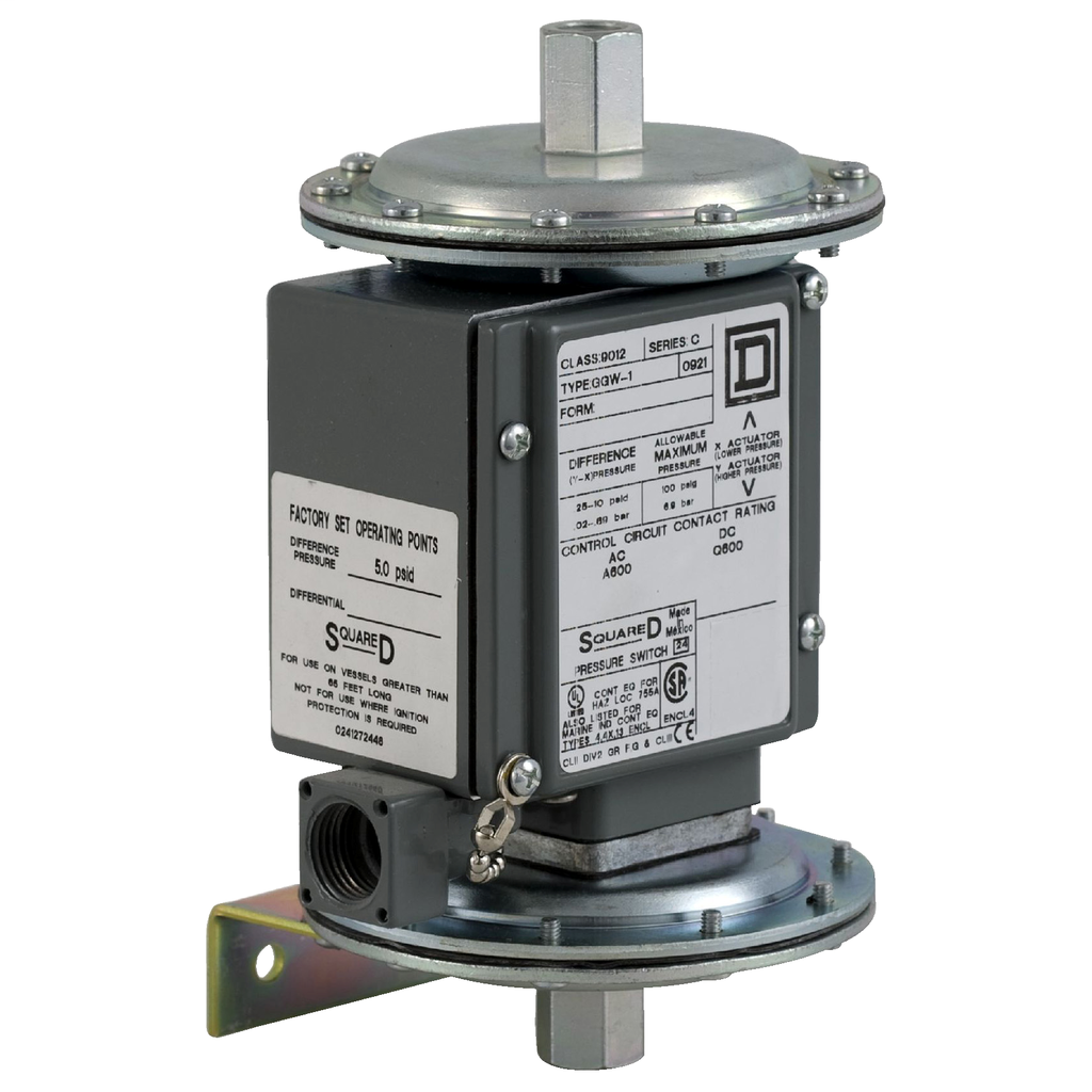 Square D™ 9012GGW1 PRESSURE SWITCH 480VAC Steiner Electric Company