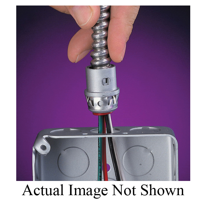 Arlington Snap2It 38AST Cable Connector With Insulated Throat, 3/8 in