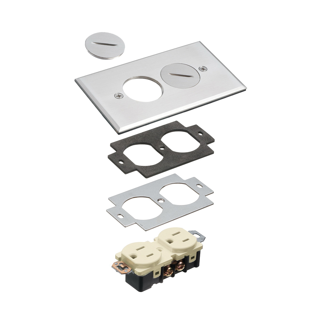 Arlington Flb5320nl Floor Box Cover With 2 Threaded Plugs 4 937