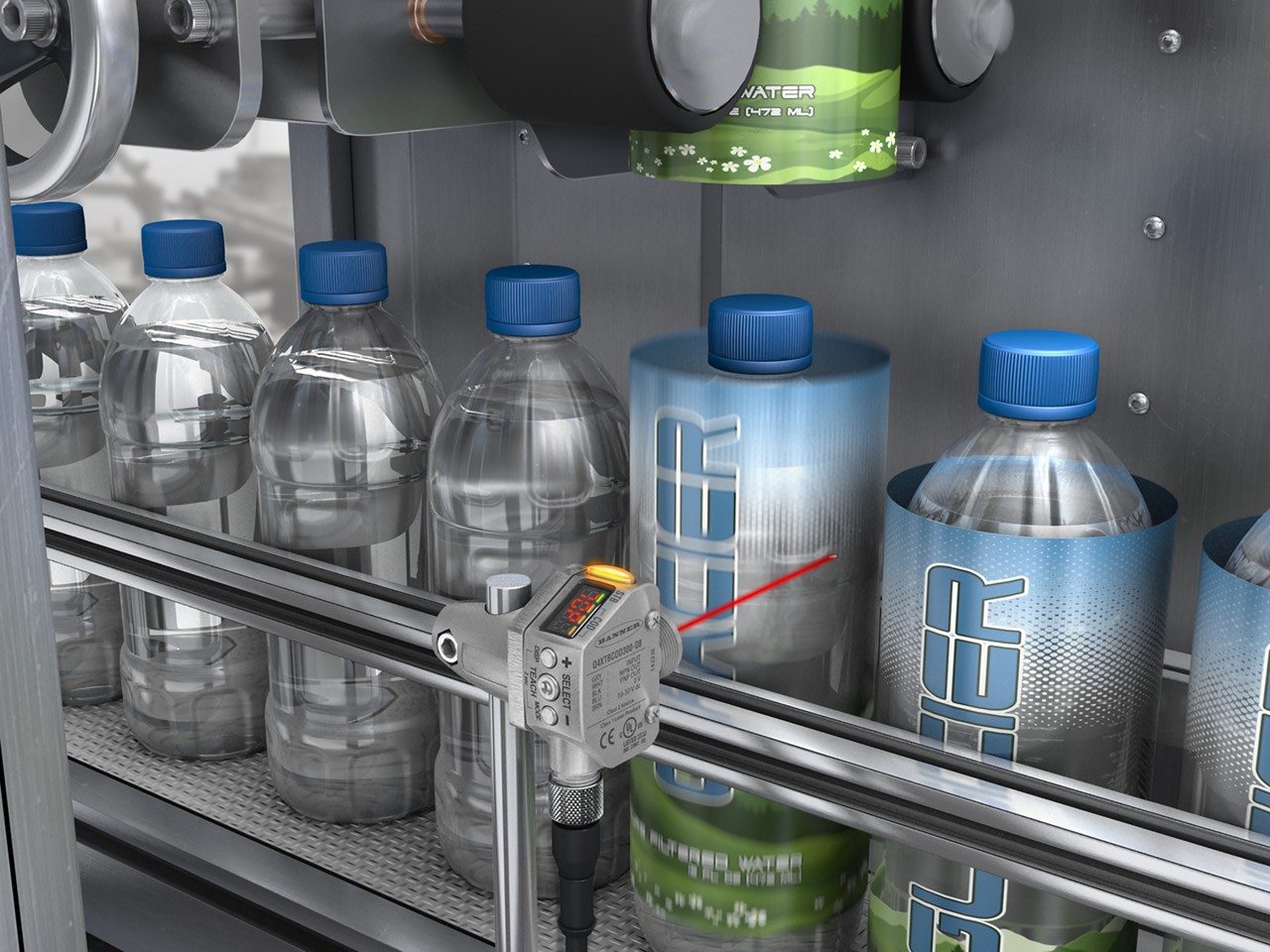 Detecting Clear Glass Bottles to Trigger Shrink Sleeve Labeler