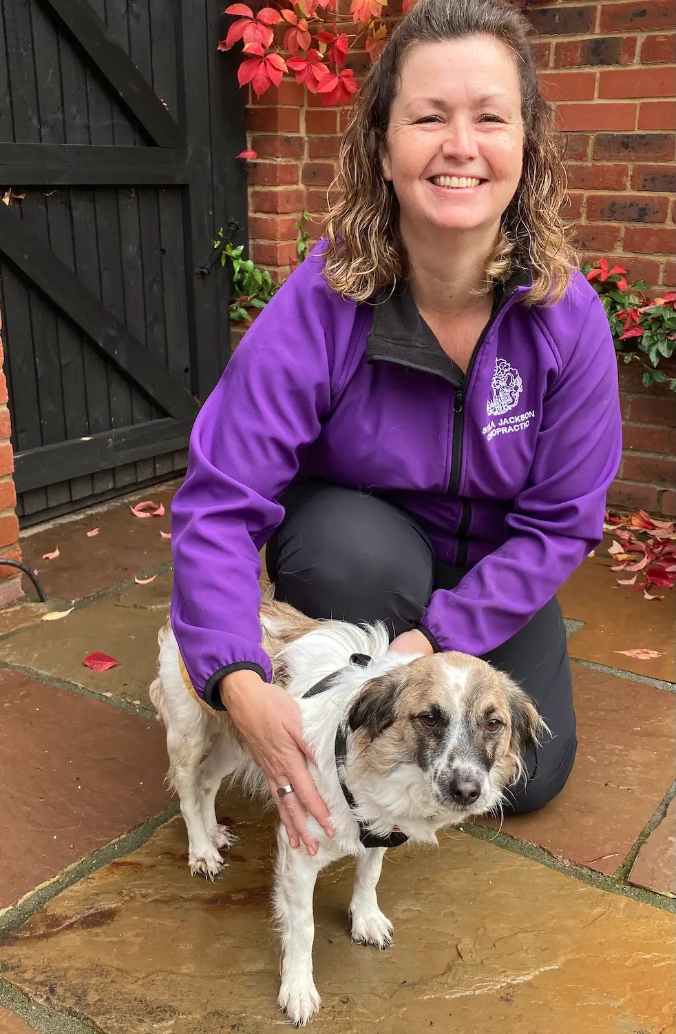 Stella Jackson with a canine patient