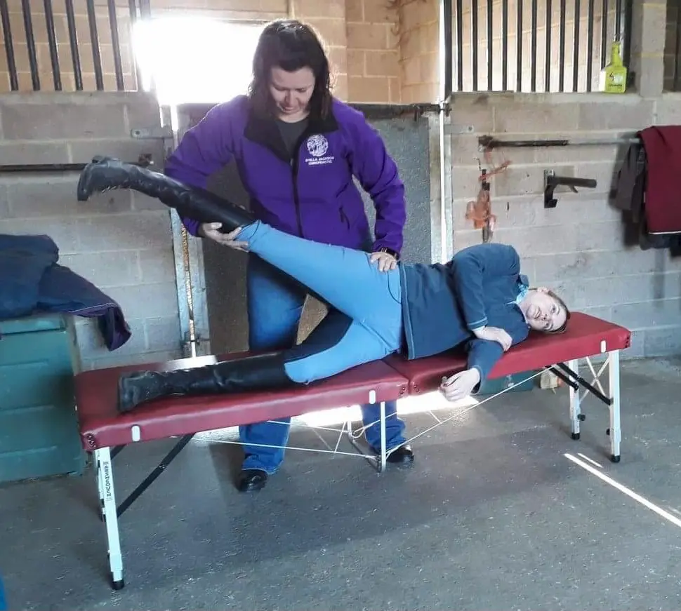 Stella Jackson working with a horserider