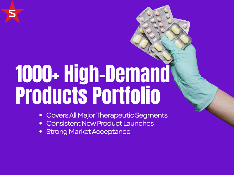 1000+ WHO-GMP certified pharma products across all therapeutic segments