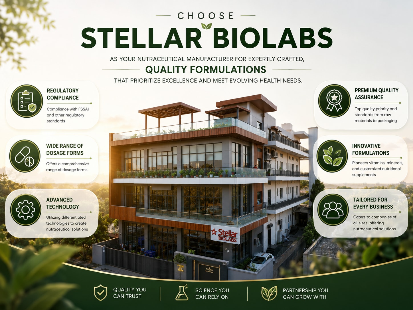 Nutraceutical production area for tablet and capsule manufacturing