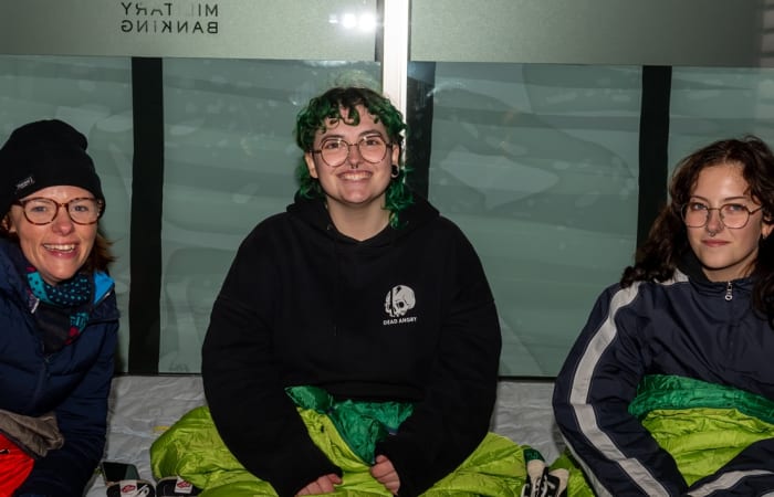 MP Alex Baker with other participants at Sleep Out 2024
