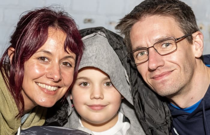 family taking part in the Step by Step Sleep Out
