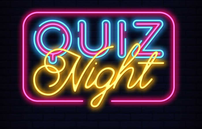 Neon quiz night sign