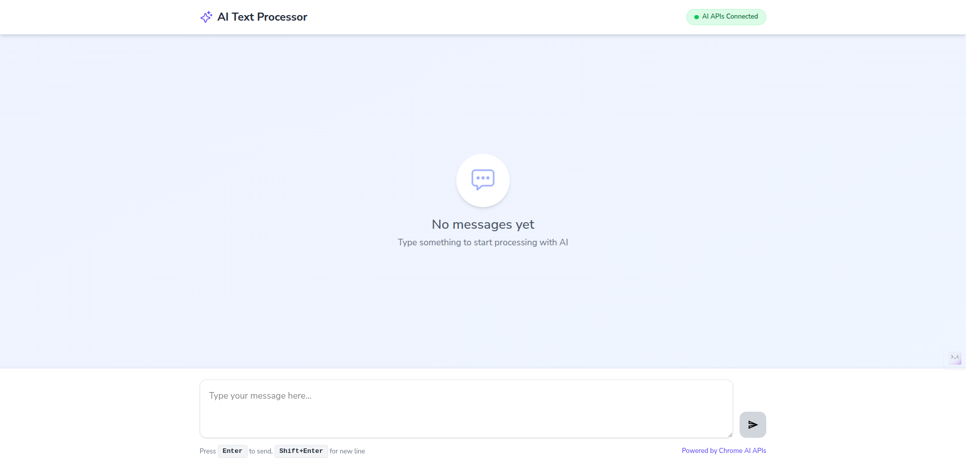 AI Powered Text Processing Interface