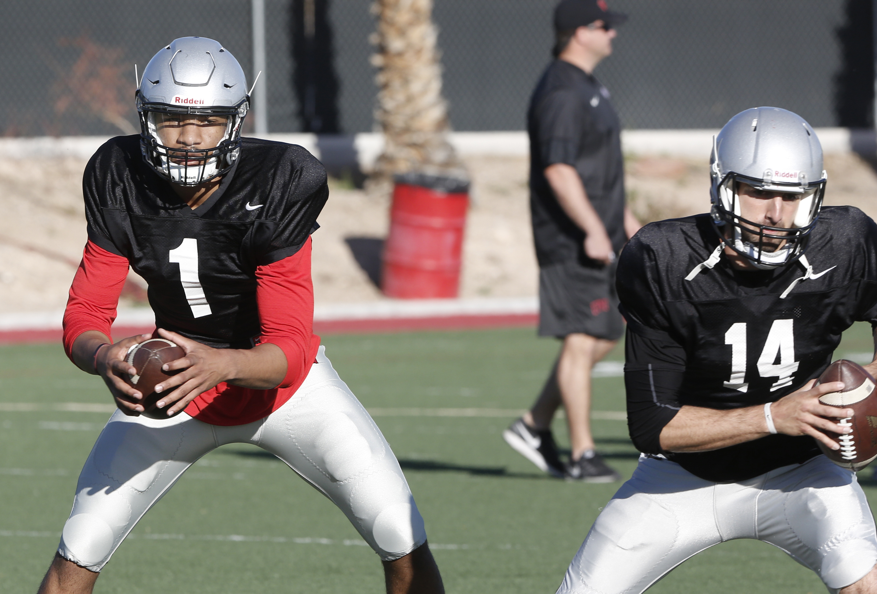 UNLV Spring Football Uniforms (Bizuayehu Tesfaye/Las Vegas Review-Journal)