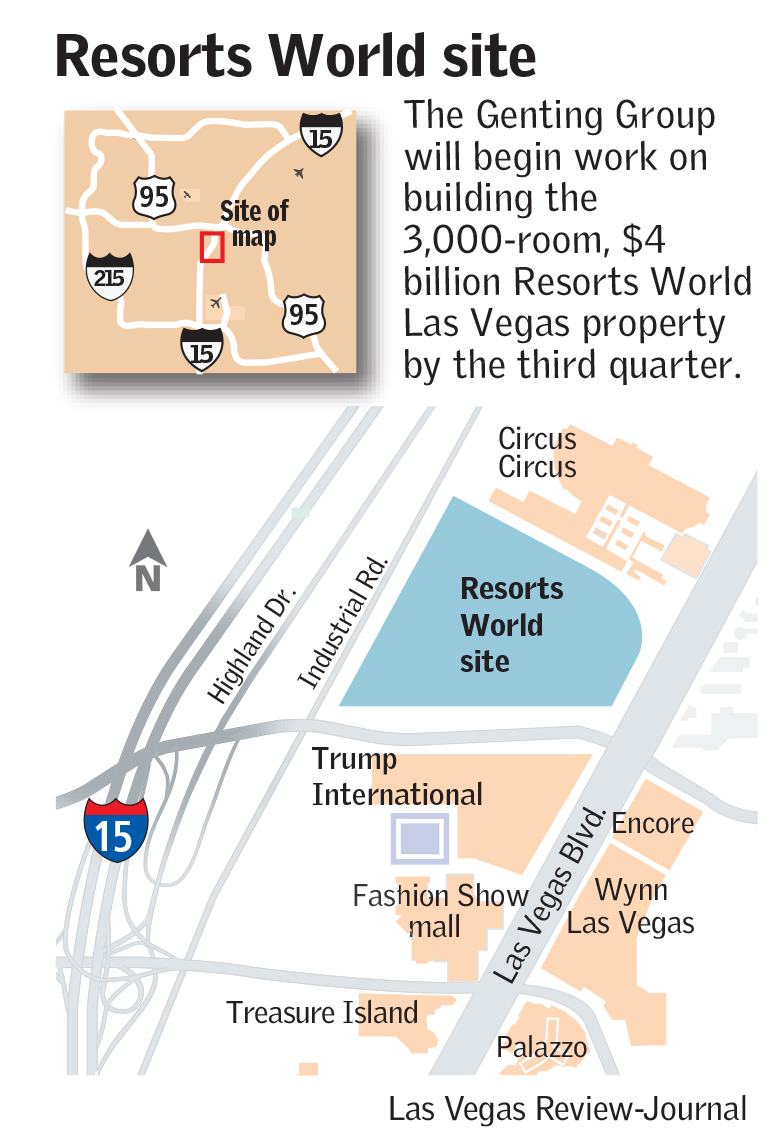 Resorts World Las Vegas Map New Resorts World Las Vegas Chief Sees Tower Cranes Over Next 90 Days | Las  Vegas Review-Journal