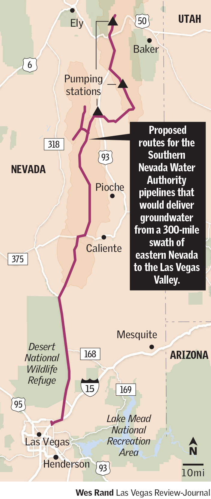 Water routes in eastern Nevada(Las Vegas Review-Journal)